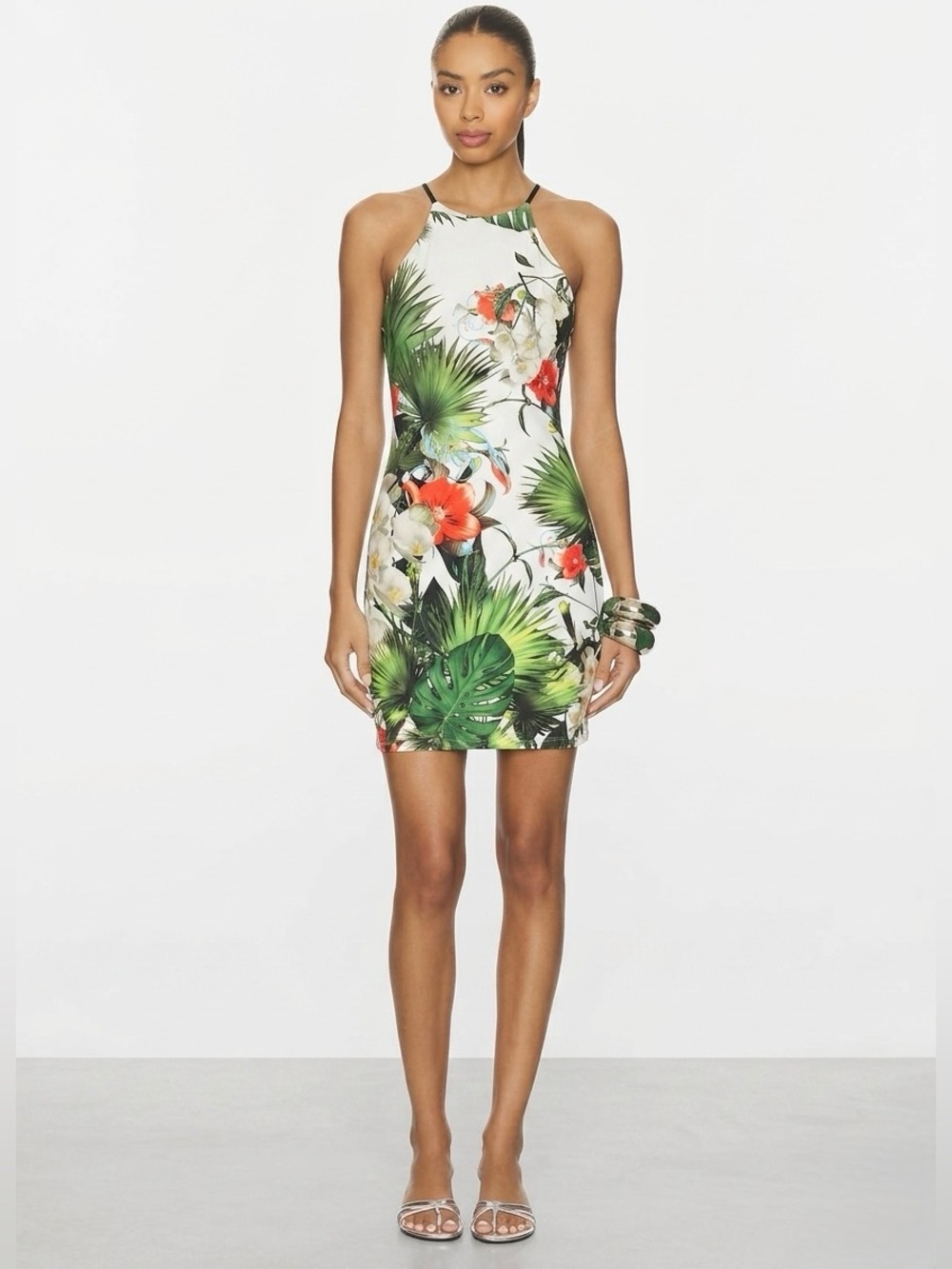 Boutique Tropical Bodycon Mini Dress